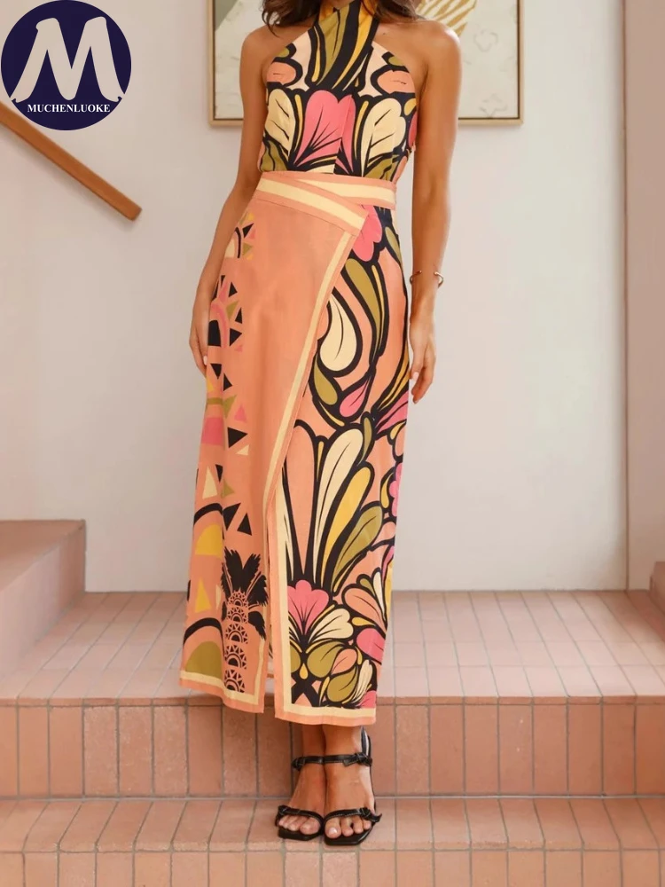 Set 2 Piece Woman Summer New S - Linen Dress Wrap ulasan dan harga