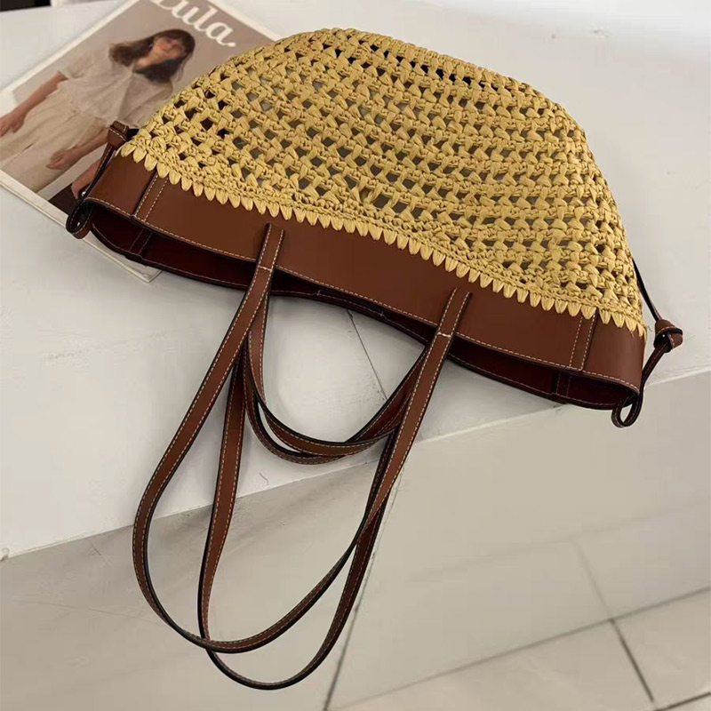 Luxury Raffia Straw Tote Bag,F - Crochet Bag Raffia ulasan dan harga